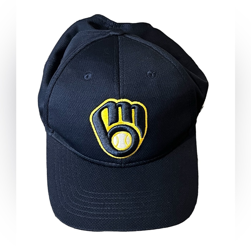 Milwaukee Brewers O C Sports Hat‎ Glove Logo One Size Baseball Cap Navy Blue WI